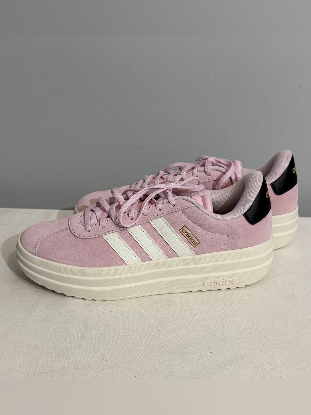 Adidas VL Court Bold Sneakers Women’s Pink Suede Platform Size 9 Shoes NWOB - Picture 4 of 14